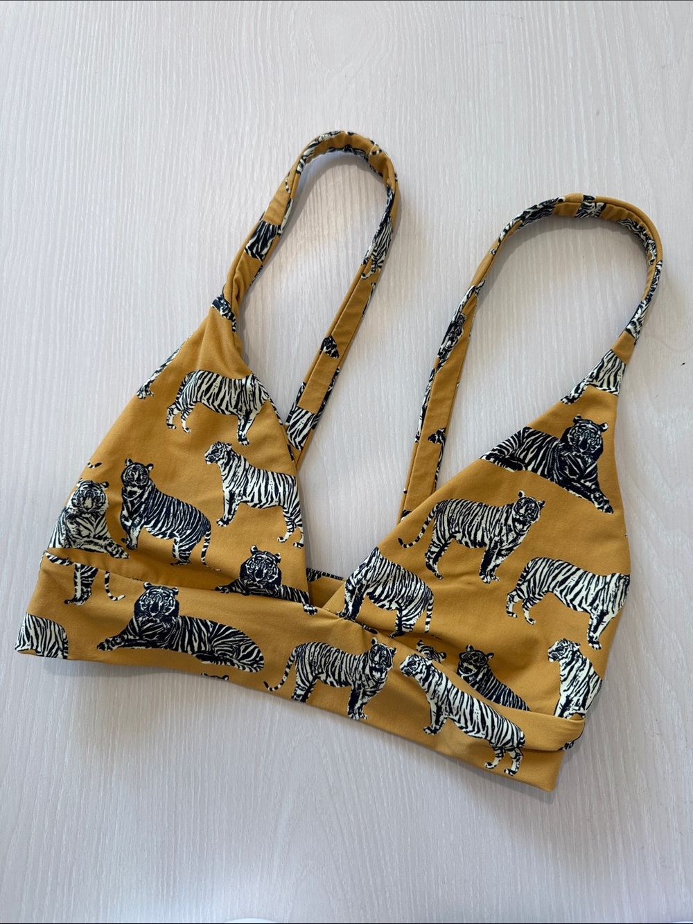 Boys + Arrows CAT Mustard Tiger Print Swim Top RARE